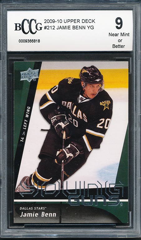  2009-10 Upper Deck Young Guns #212 Jamie Benn Rookie Card Graded BCCG 9 