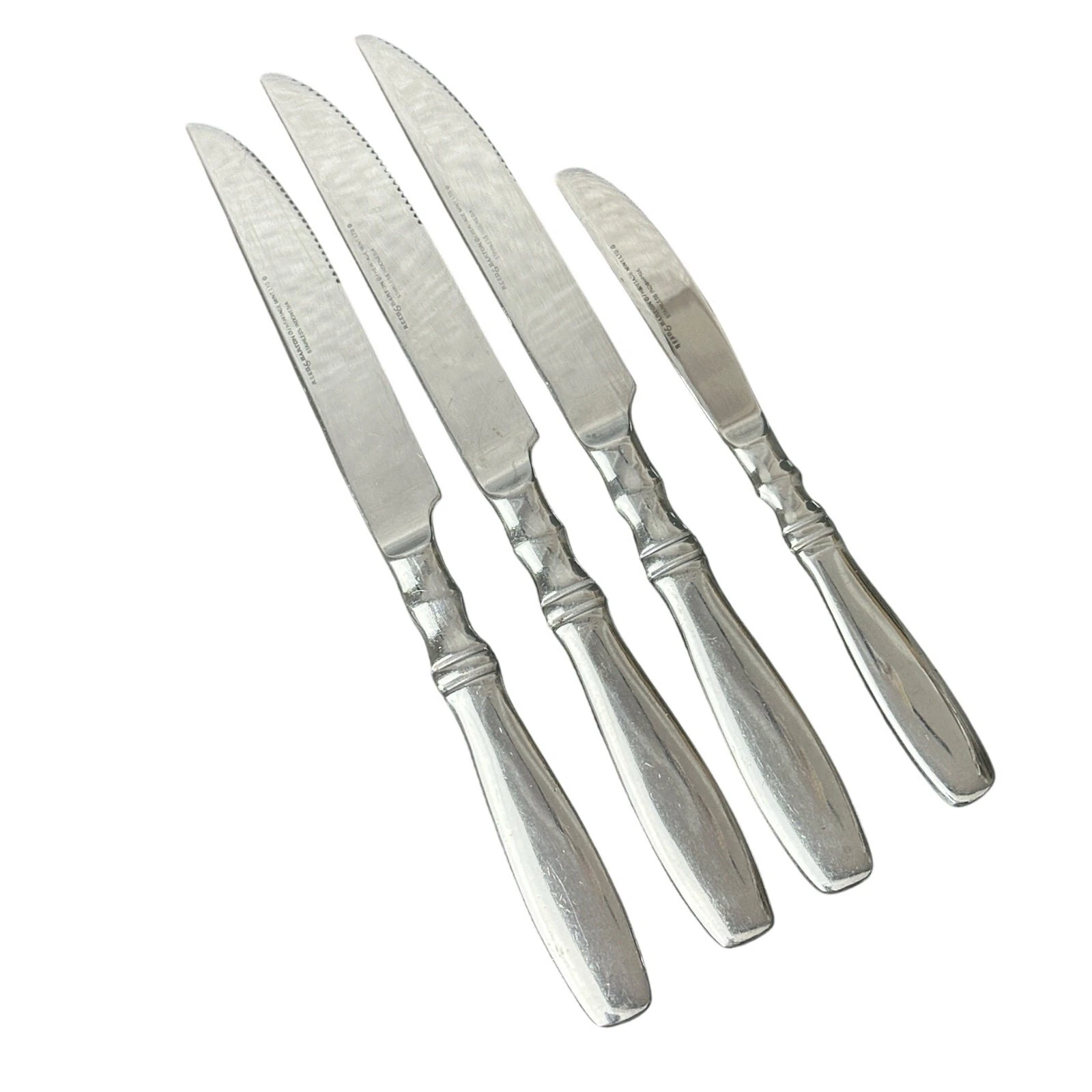 Reed Barton Brompton stainless steak knives set of 3 butter knife squared ends