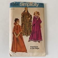 1969 Simplicity Pattern 8354 Misses  Caftan One Size Uncut AS IS READ