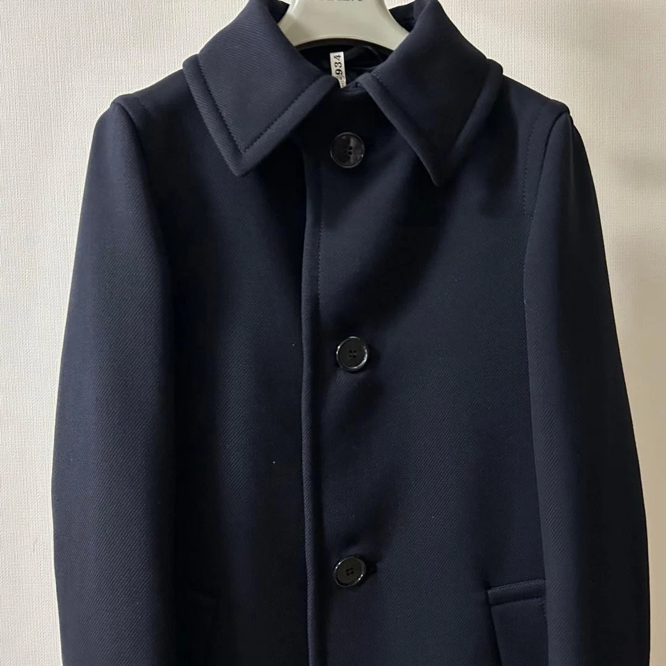 PRADA Men's wool coat size 46 navy made in Italy - Image 3 of 4