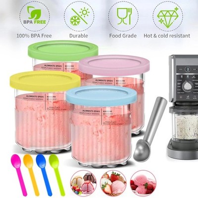 4stk Behälter Für Ninja Creami Deluxe NC501 NC500 Serie Eisbecher mit Deckel