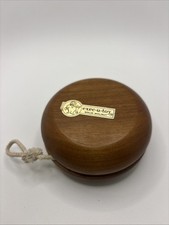 Large Vintage Yo-Yo Solid Walnut Wood by Exec-u-toy Collectible 4" TE5