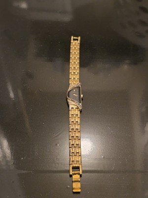 Seiko Half Moon Rivoli 5Y12-3144 Gold Tone Diamond Accent | eBay