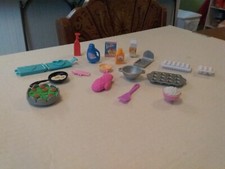LOT OF BARBIE FOOD KITCHEN GOODS UTENSILS TOY MATTEL