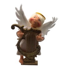 Annalee 8" Angel with Harp Figurine Christmas 2004 With Tag Excellent Condition