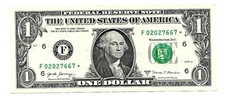 2017- 1. DOLLAR STAR* NOTE WITH A VERY FANCY # (02027667) GREAT BILL.
