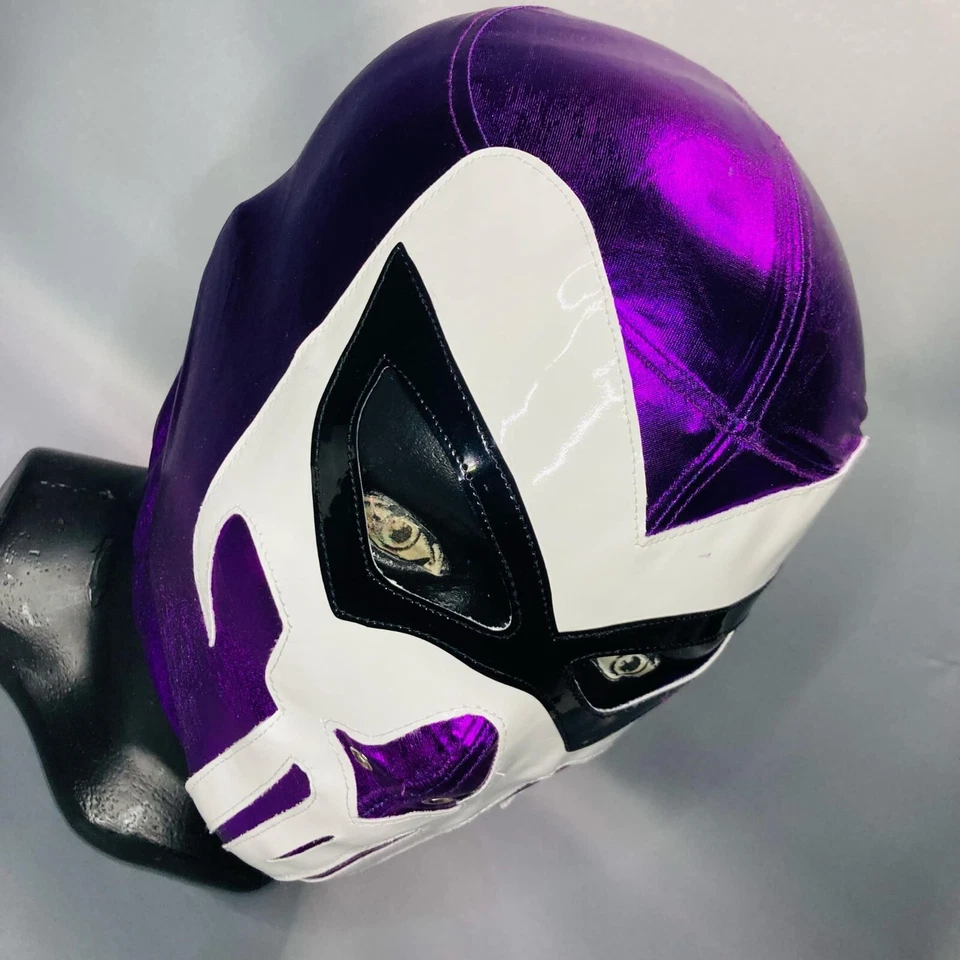 Hijo Fantasma Calavera Lucha Libre Disfraz Máscara Lucha Libre Rímel Púrpura Foto 2 de 4