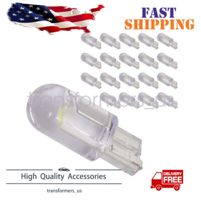 20Pcs White 6000K 194 168 T10 W5W 2825 LED License Plate Interior Light Bulbs