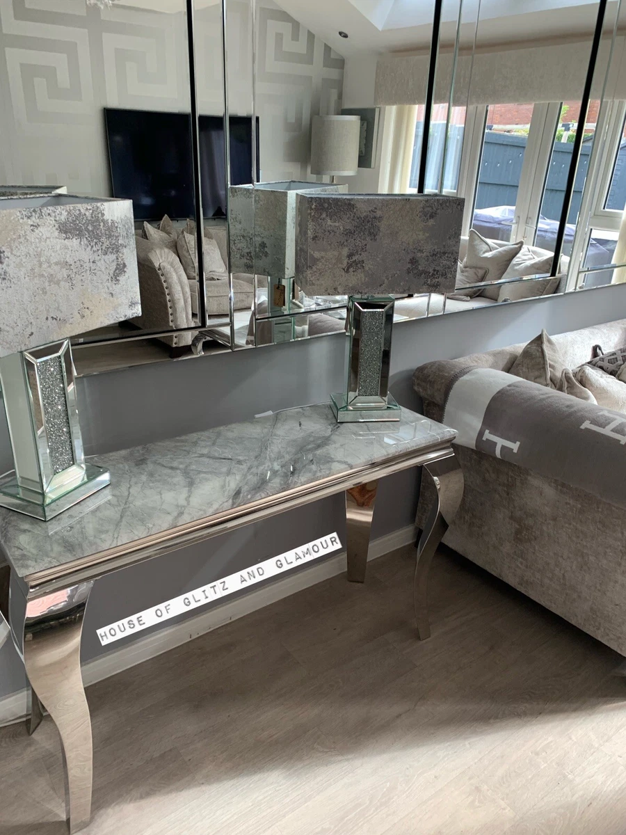 Grey marble console deals table