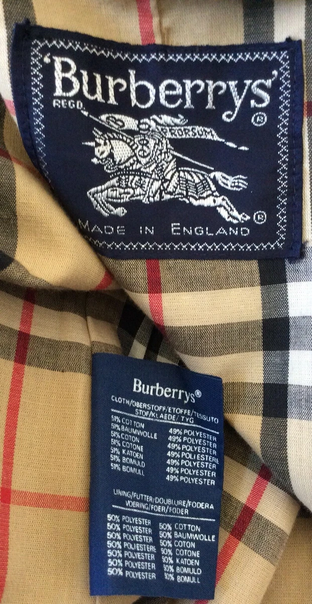 Burberrys made sales in england label