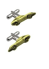 ref56 Dat 240 Z  CAR SHINEY GOLD CHROME Cufflinks Wedding Occasion