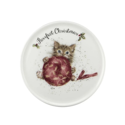 Royal Worcester Wrendale Christmas Cat Coffee Mug & Coaster "Purrfect Christmas" - Picture 4 of 8