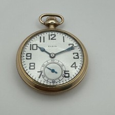 Vintage Elgin Pocket Watch Size 14 Running Strong Excellent Case  Dial 21 Jewel