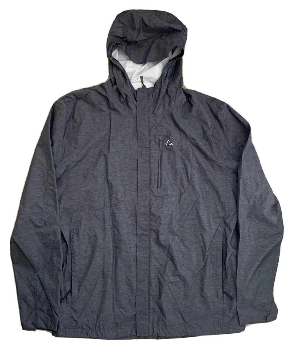 Men’s XXL Rain Coat Jacket Windbreaker w/Hood Paradox Full Zip Gray Adult  Causal
