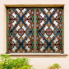 3D Pink Flower A854 Window Film Print Sticker Cling Stained Glass UV Zoe