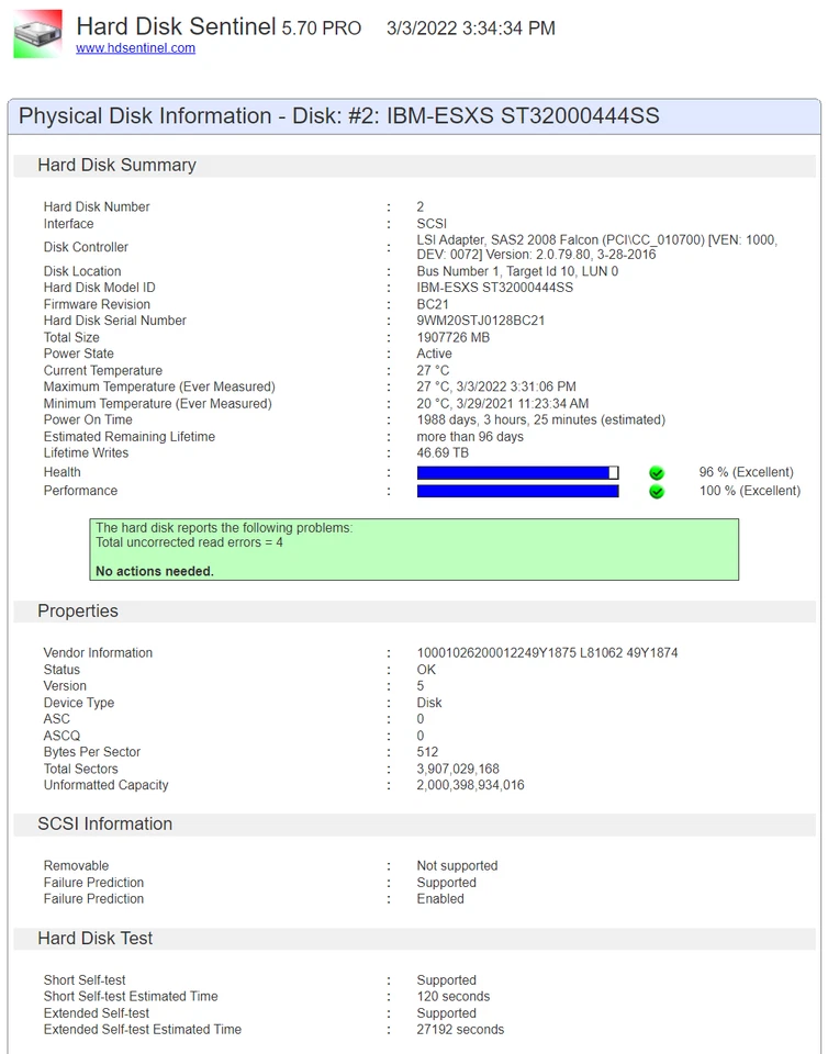 542-0274-01 ST32000444SS ST2000SSSUN2.0T SUN ORACLE 2TB SAS 6Gb 7.2K 3.5" - 2PCS - Image 2 of 4