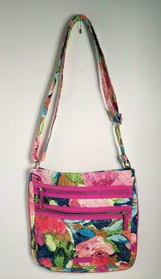 Vera Bradley Iconic Triple Zip Hipster Crossbody Superbloom Pattern FAST SHIP!!