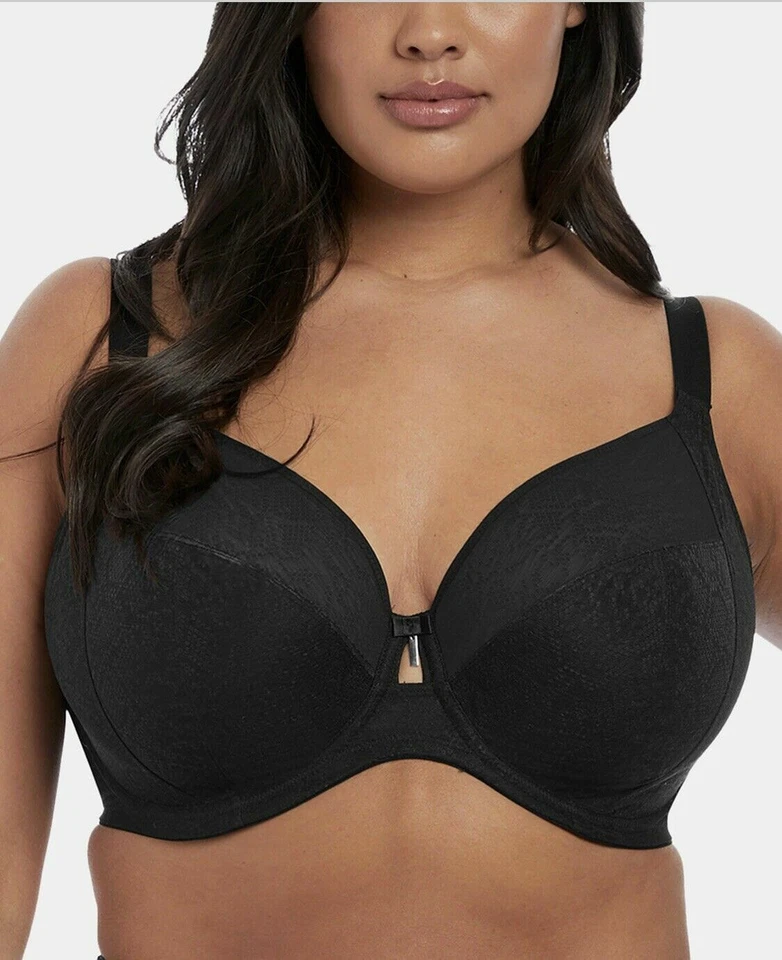 Elomi Mia Underwire Plunge Bra 4361 UK Size 44DD & 40E Black NWT Retail $64 - Image 2 of 4