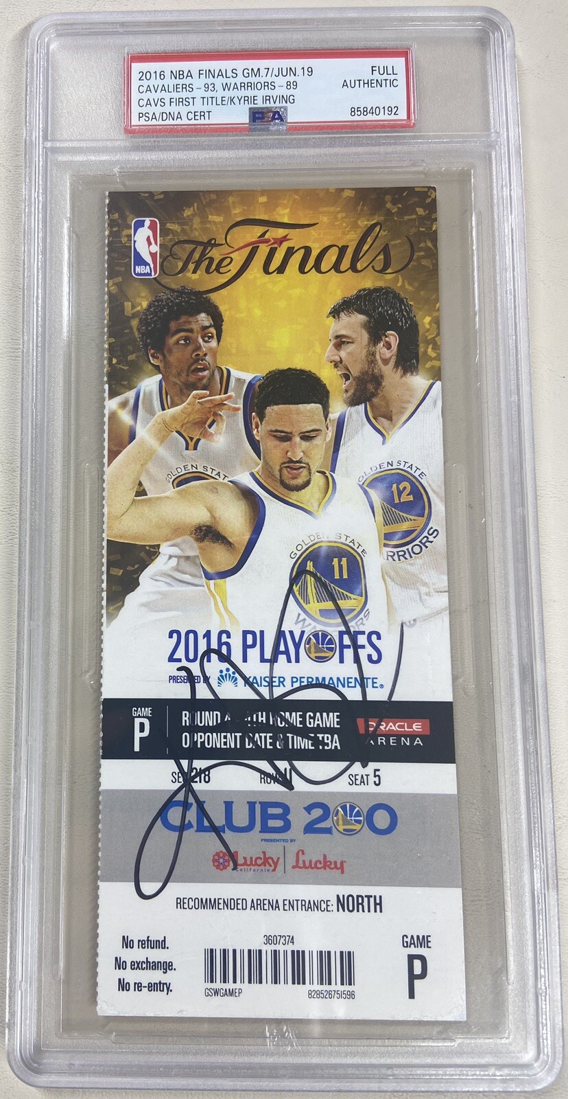 Kyrie Irving Autographed Signed Cleveland Cavaliers Auto 2016 NBA Finals Game 7 The Shot Ticket Stub PSA/DNA 