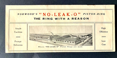 NORWOOD'S ''NO-LEAK-O'' THE PISTON RING THAT HAS MADE GOOD BROCHURE 1917