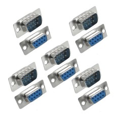 DB 9 Pin Female to Male Serial Cable Adapter Gender Changer Connector 5 Pair