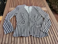SHEIN eleganter Jersey Blazer Jacke Stretch Pepita Karo schwarz weiß M 36/38