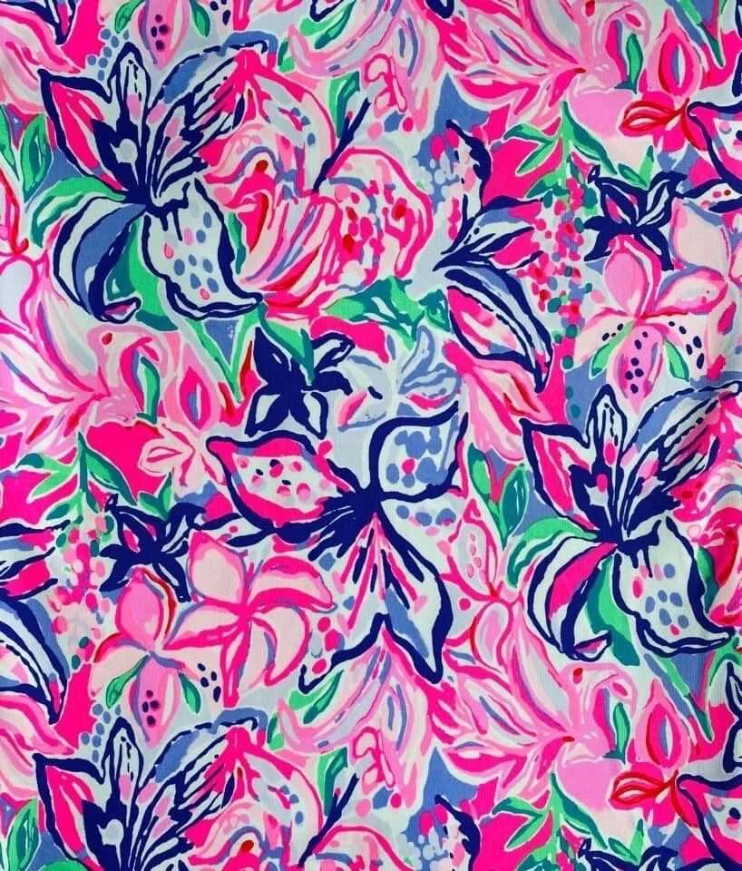 Lilly Pulitzer 1 Yard Knit Terry fabric BTY READ details Pink