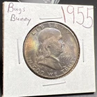 1955 P Bugs Bunny Franklin Half Dollar Coin CH FBL BU UNC PQ * Toning FS-401 #F