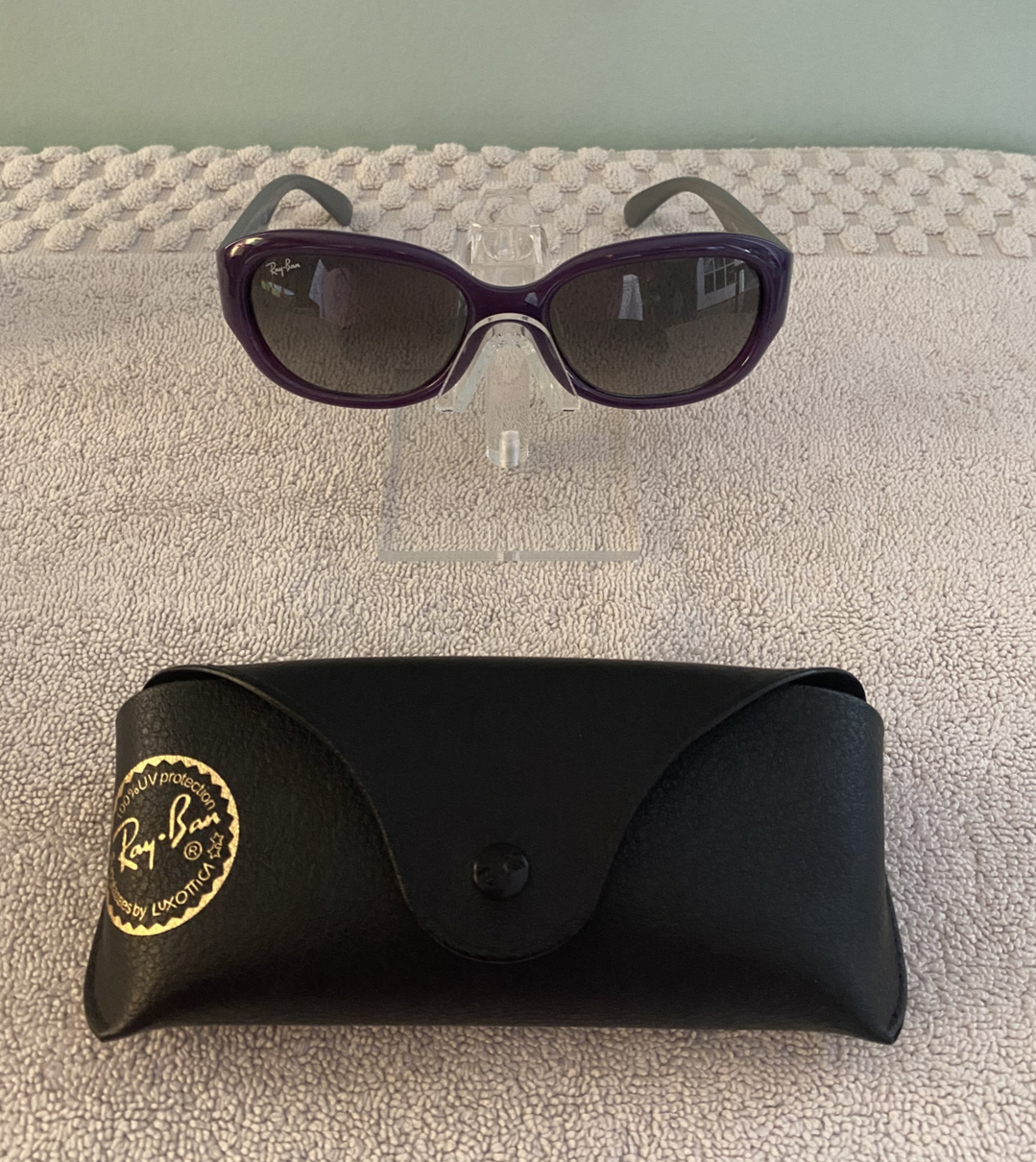 Ray-Ban RB 4198 Cat-Eye Sunglasses Purple Gray Frames 55-18 135mm-image