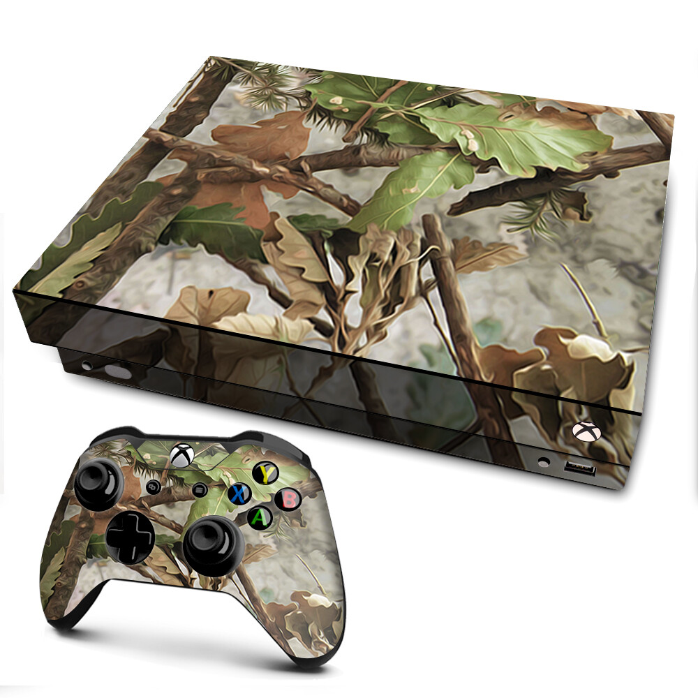 Xbox One X Console Skins Decal Wrap ONLY tree camo real oak
