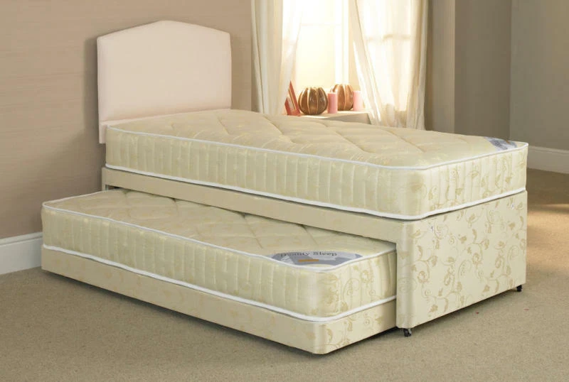3FT SINGLE GUEST BED 3 IN 1 DIVAN TRUNDLE 2 x MATTRESSES HEADBOARD