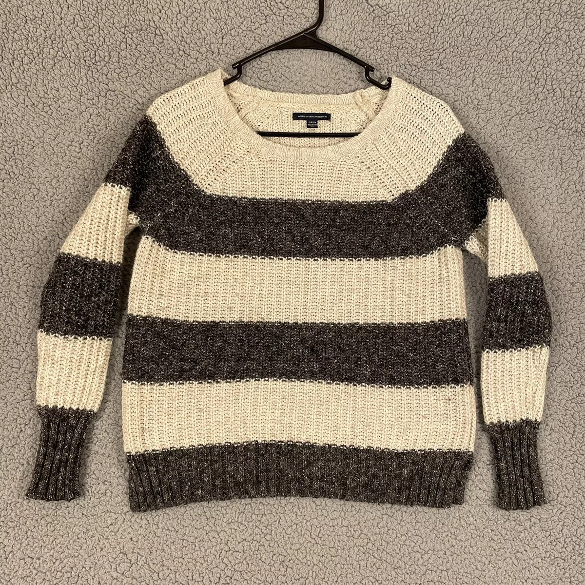 American Eagle Sweater Womens Small Long Sleeve Knit Dark Gray
