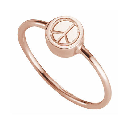 cai Ring 925/- Sterling Silber rotvergoldet Peace