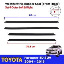 Weatherstrip Door Belt Fits Toyota Fortuner KUN51 2004-10 Outer Beltline 4 PCS
