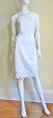 JEAN PAUL GAULTIER Femme 90s vtg white midi dress eyelets