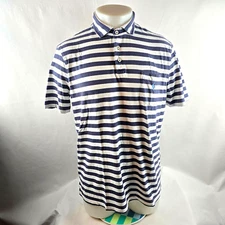 Polo Ralph Lauren Shirt Mens Large Blue White Striped Nautical Preppy Pocket