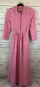 pink gingham maxi dress