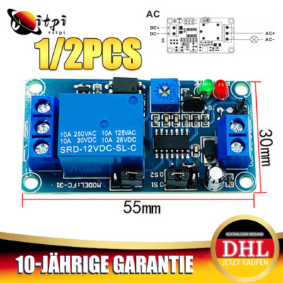 DC 12V Zeitschalter Zeitverzögerung Relais Modul Schaltmoduls Timer Schalter DHL