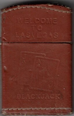 WELCOME TO LAS LAS VEGAS-BLACKJACK-CIGARETTE LIGHTER-USED-NEEDS FLUID