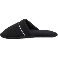 Memory Foam Cotton-Blend Closed Toe Indoor House Slippers Black Size Small 5-6