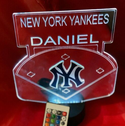 Lampe lumineuse stade miroir de baseball New York Yankees MLB DEL télécommande personnalisée - Photo 1 sur 12