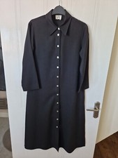 Womens Black Tencel Shirt Dress, Size 10/12, Bust 34 inches, VG Con