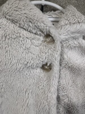 Patagonia Girls Sz L 12 White Fleece Pelage Faux Fur Jacket Coat