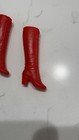 VINTAGE Mattel BARBIE Red SQUISHY Lace Up BOOTS 1970 Japan MOD GO GO Set of 2 +1 — photo 2