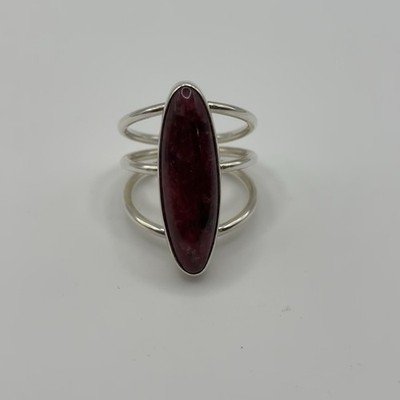 Jay King DTR Mine Finds Ring Sz 7 Long Oval Red 925