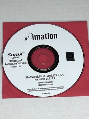 Imation SoniX Labeler Designs and Application Software Version 2.65 CD ROM Only