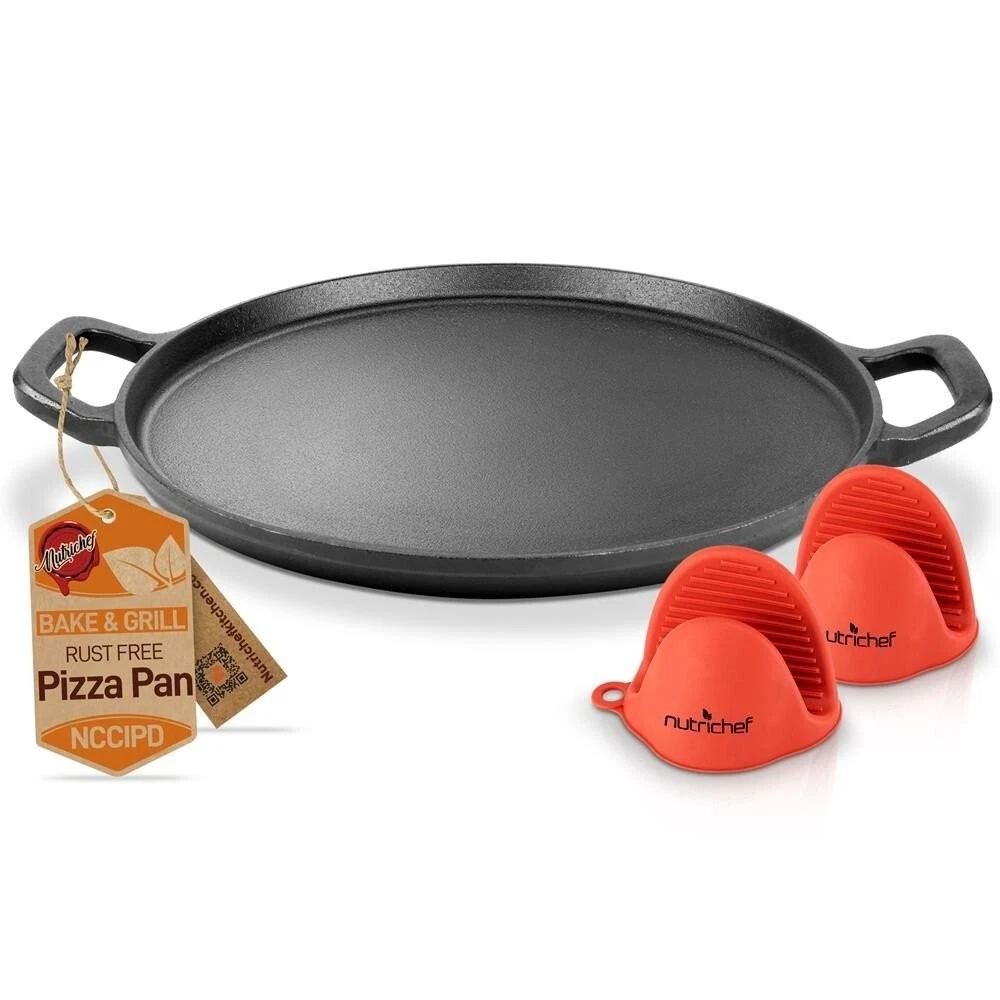 NutriChef Cast Iron Pizza Pan