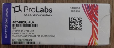 ProLabs 407-BBXY-PLV high-performance 25GBASE-SR SFP28 optical transceiver