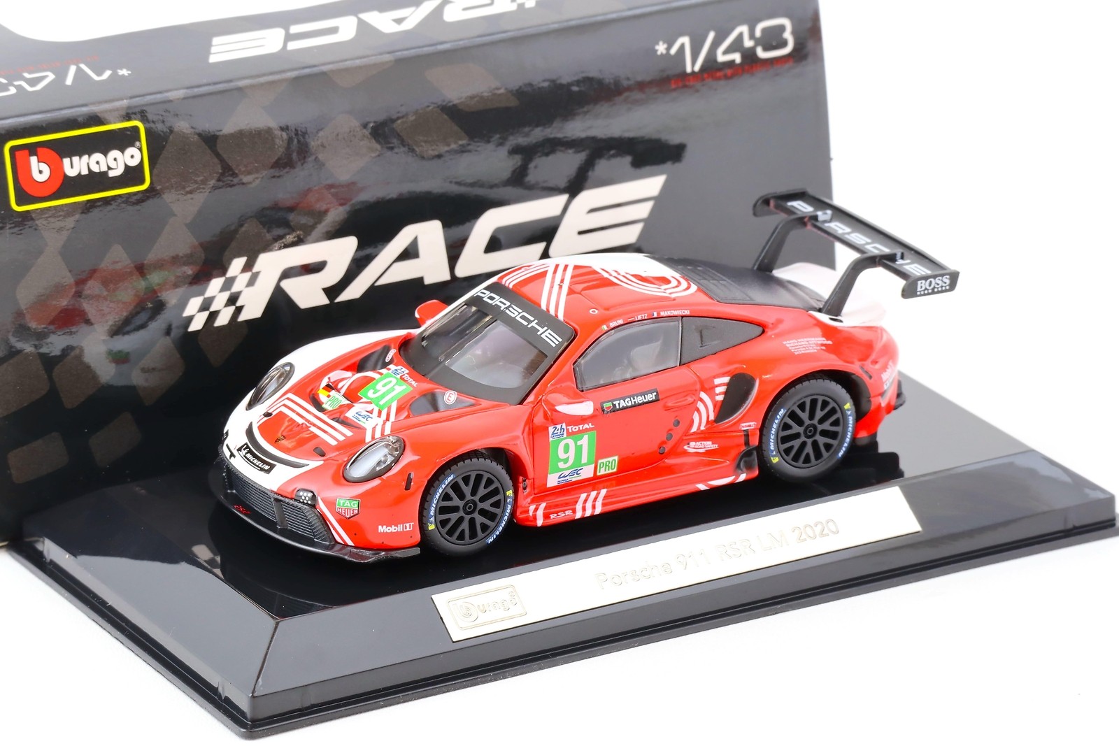 1:43 Bburago Porsche 911 Rsr Le Mans 2020 #91 Bruni, Lietz, Makowiecki