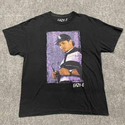 Eazy E T Shirt Mens XL Black Cotton Crew Neck Rapper Hip Hop All Day Streetwear